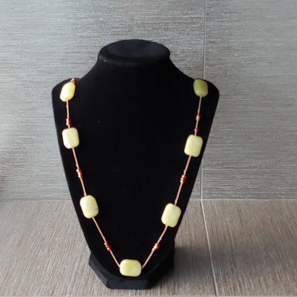 One of a Kind Serpentine Stone Bead necklace